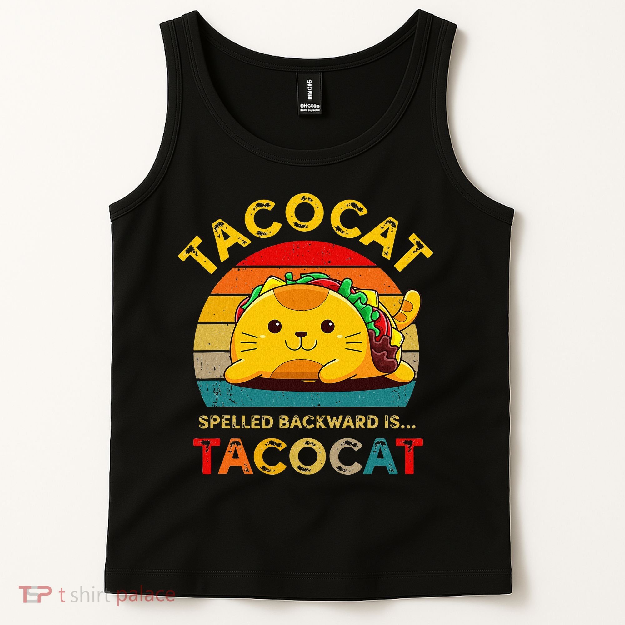 Taco Cat Spelled Backward Cute Taco Cat Lover Funny Mexican Tank Top