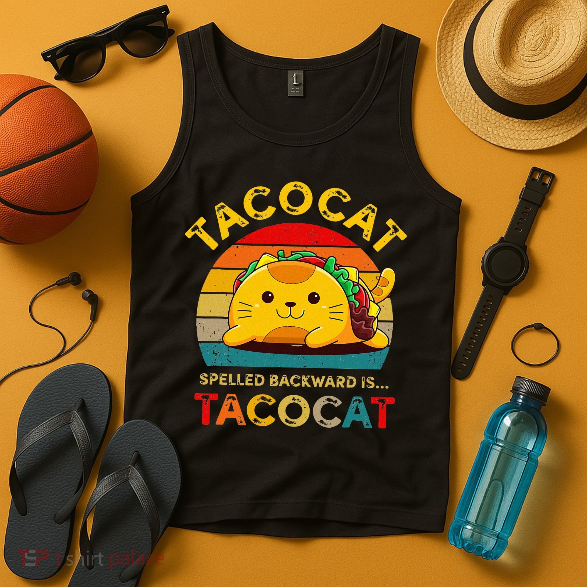 Taco Cat Spelled Backward Cute Taco Cat Lover Funny Mexican Tank Top