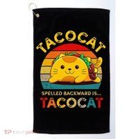 Taco Cat Spelled Backward Cute Taco Cat Lover Funny Mexican Golf Towel thumb 0