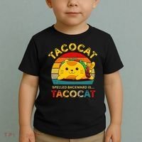 Taco Cat Spelled Backward Cute Taco Cat Lover Funny Mexican Toddler T-Shirt thumb 2