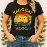 Taco Cat Spelled Backward Cute Taco Cat Lover Funny Mexican Women's T-Shirt thumb 2