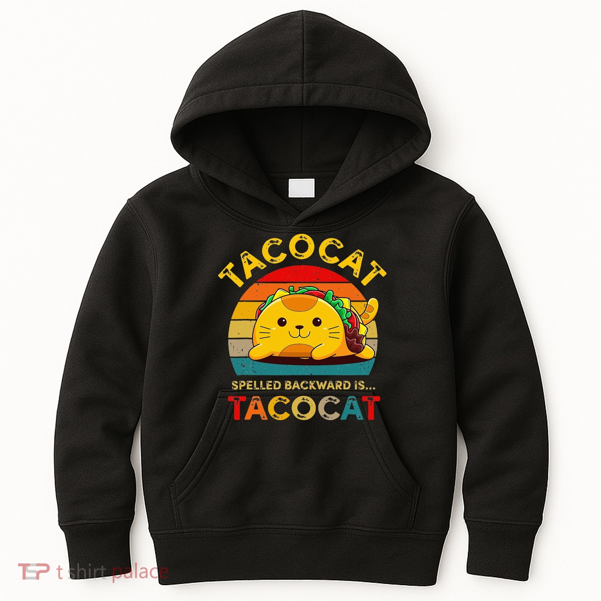 Taco Cat Spelled Backward Cute Taco Cat Lover Funny Mexican Kids Hoodie