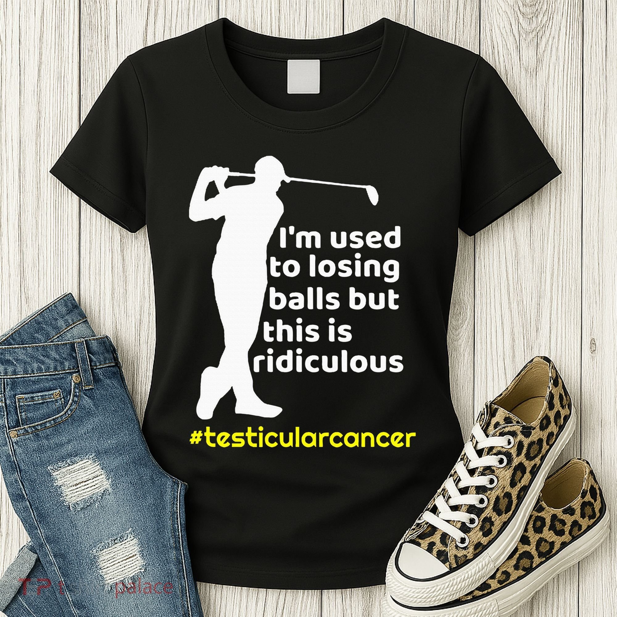Testicular Cancer Survivor Golf Player Orchidectomy Women's T-Shirt