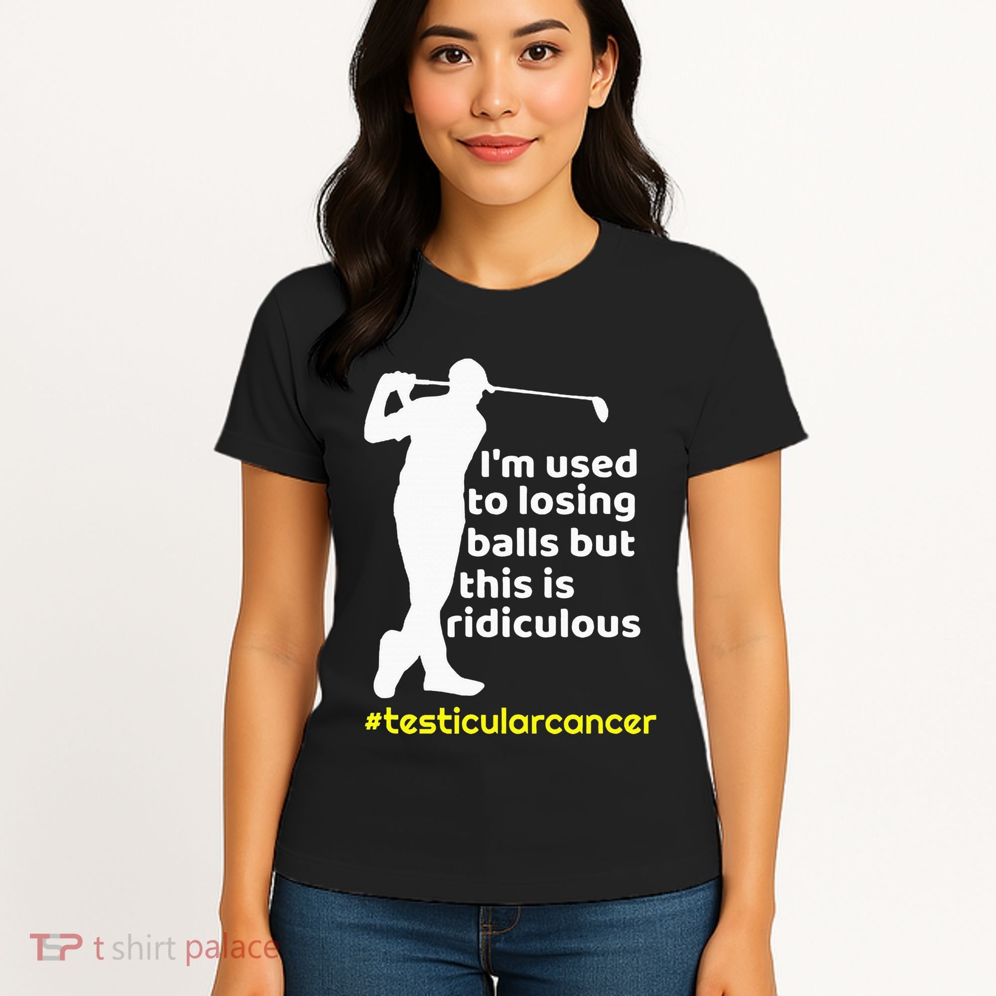 Testicular Cancer Survivor Golf Player Orchidectomy Women's T-Shirt