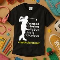 Testicular Cancer Survivor Golf Player Orchidectomy Kids T-Shirt thumb 3