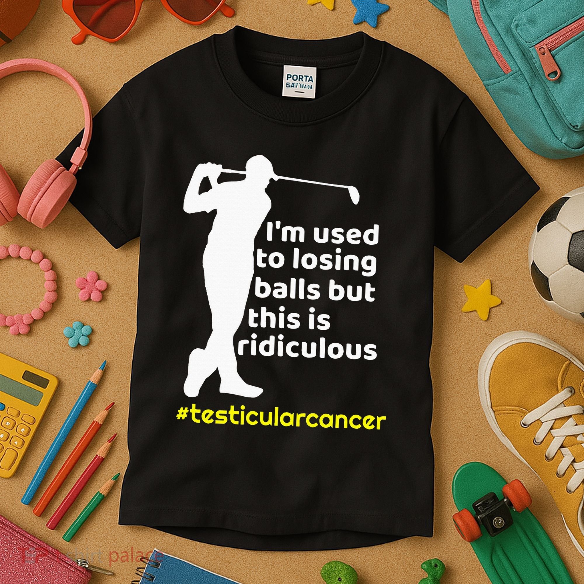 Testicular Cancer Survivor Golf Player Orchidectomy Kids T-Shirt