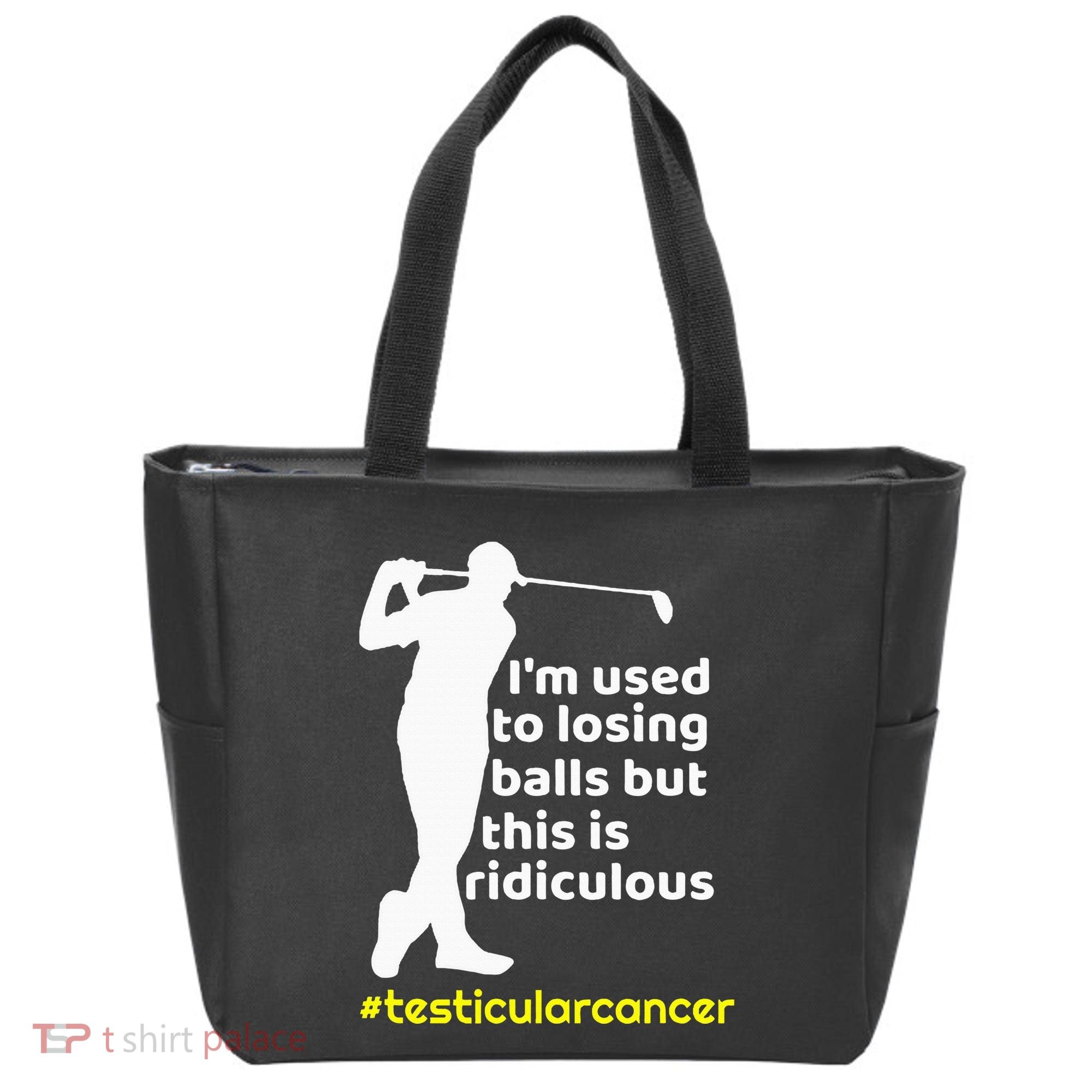 Testicular Cancer Survivor Golf Player Orchidectomy Tote Bag