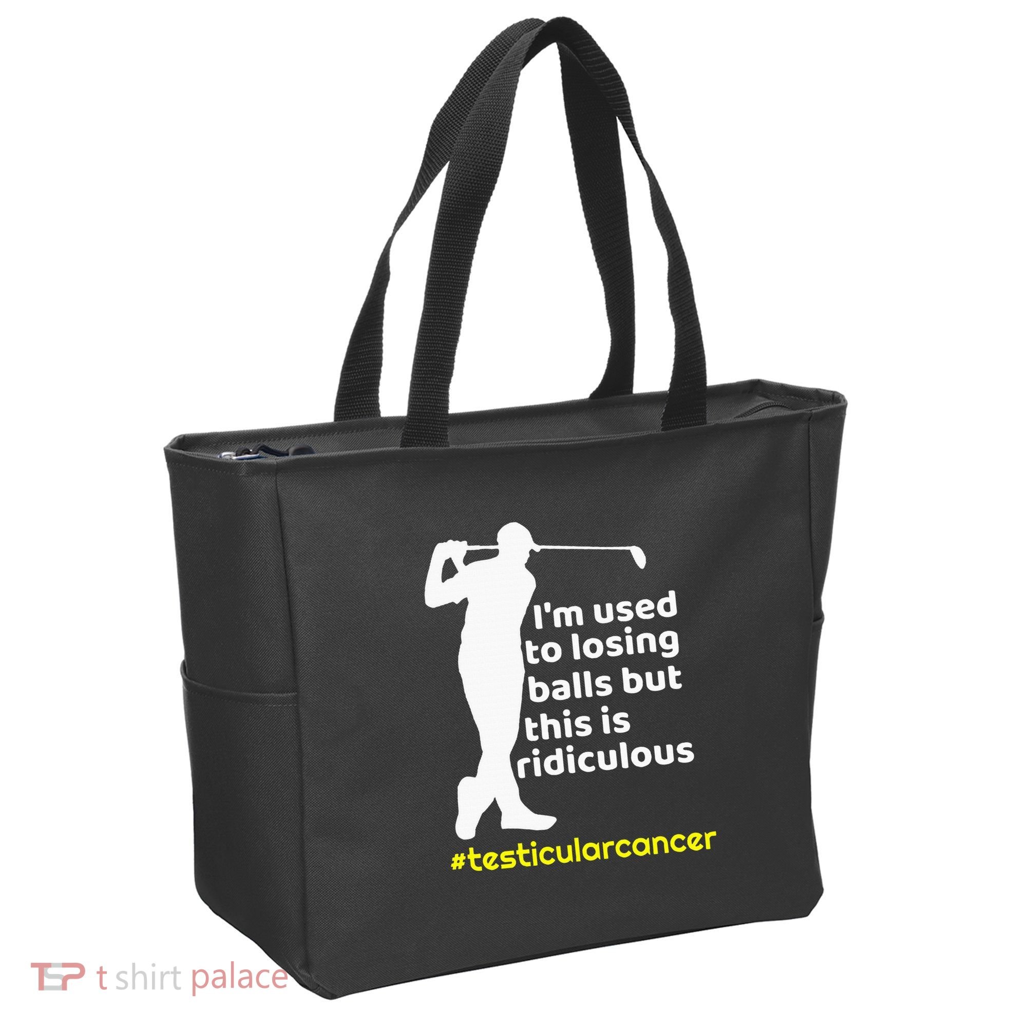 Testicular Cancer Survivor Golf Player Orchidectomy Tote Bag