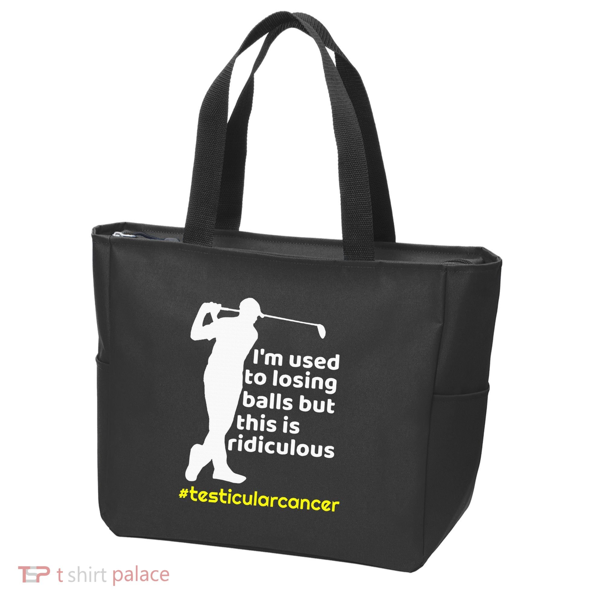 Testicular Cancer Survivor Golf Player Orchidectomy Tote Bag