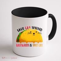 Taco Cat Spelled Backwards Is Taco Cat Funny Mexican Tacos Coffee Mug thumb 1
