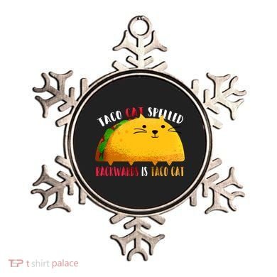 Taco Cat Spelled Backwards Is Taco Cat Funny Mexican Tacos Ornament