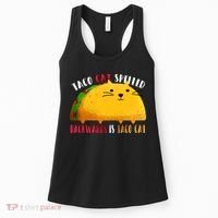 Taco Cat Spelled Backwards Is Taco Cat Funny Mexican Tacos Women's Tank Top thumb 0