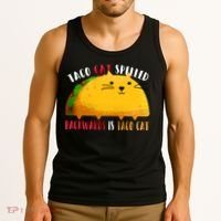 Taco Cat Spelled Backwards Is Taco Cat Funny Mexican Tacos Tank Top thumb 3