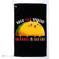 Taco Cat Spelled Backwards Is Taco Cat Funny Mexican Tacos Golf Towel thumb 0
