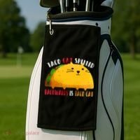 Taco Cat Spelled Backwards Is Taco Cat Funny Mexican Tacos Golf Towel thumb 2