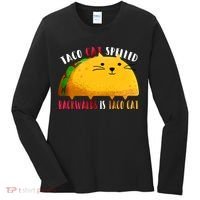 Taco Cat Spelled Backwards Is Taco Cat Funny Mexican Tacos Women's Long Sleeve Shirt thumb 0