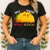 Taco Cat Spelled Backwards Is Taco Cat Funny Mexican Tacos Women's T-Shirt thumb 2