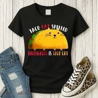 Taco Cat Spelled Backwards Is Taco Cat Funny Mexican Tacos Women's T-Shirt thumb 3