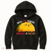 Taco Cat Spelled Backwards Is Taco Cat Funny Mexican Tacos Kids Hoodie thumb 0