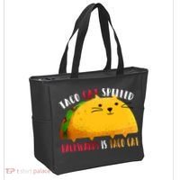 Taco Cat Spelled Backwards Is Taco Cat Funny Mexican Tacos Tote Bag thumb 2