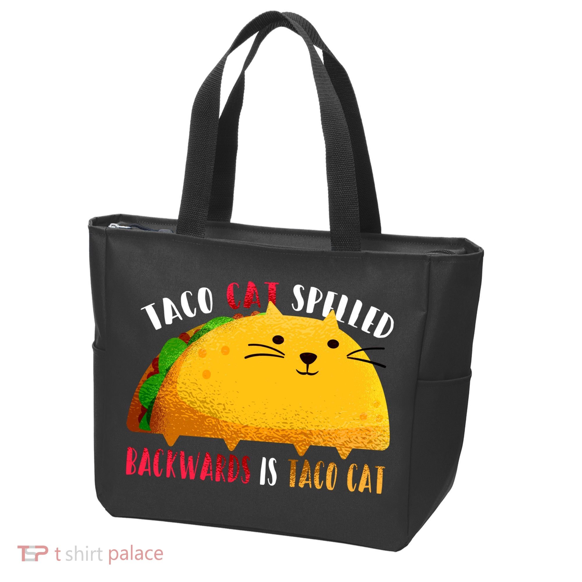 Taco Cat Spelled Backwards Is Taco Cat Funny Mexican Tacos Tote Bag