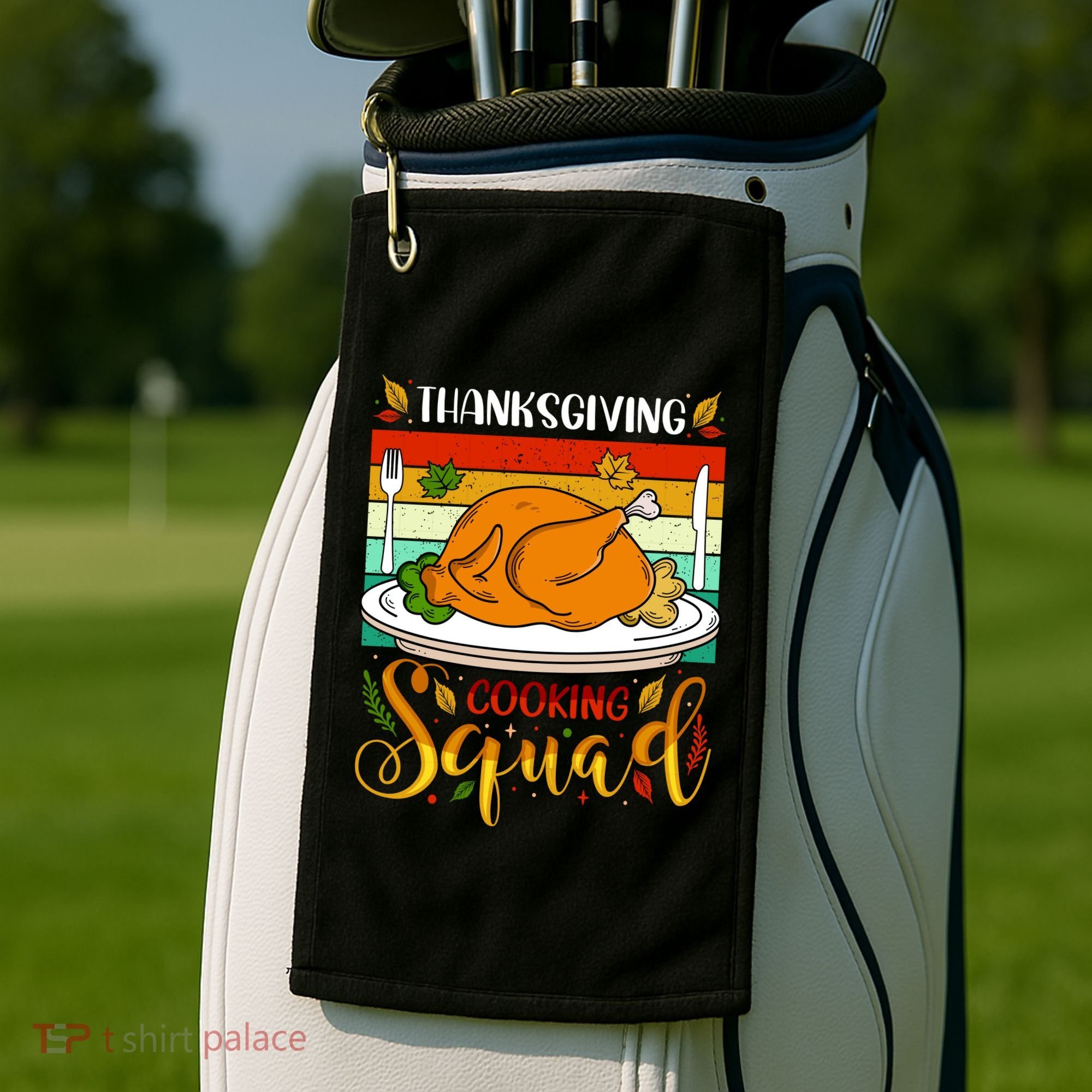 Thanksgiving Cooking Squad Fun Turkey Dinner Cooking Team Golf Towel