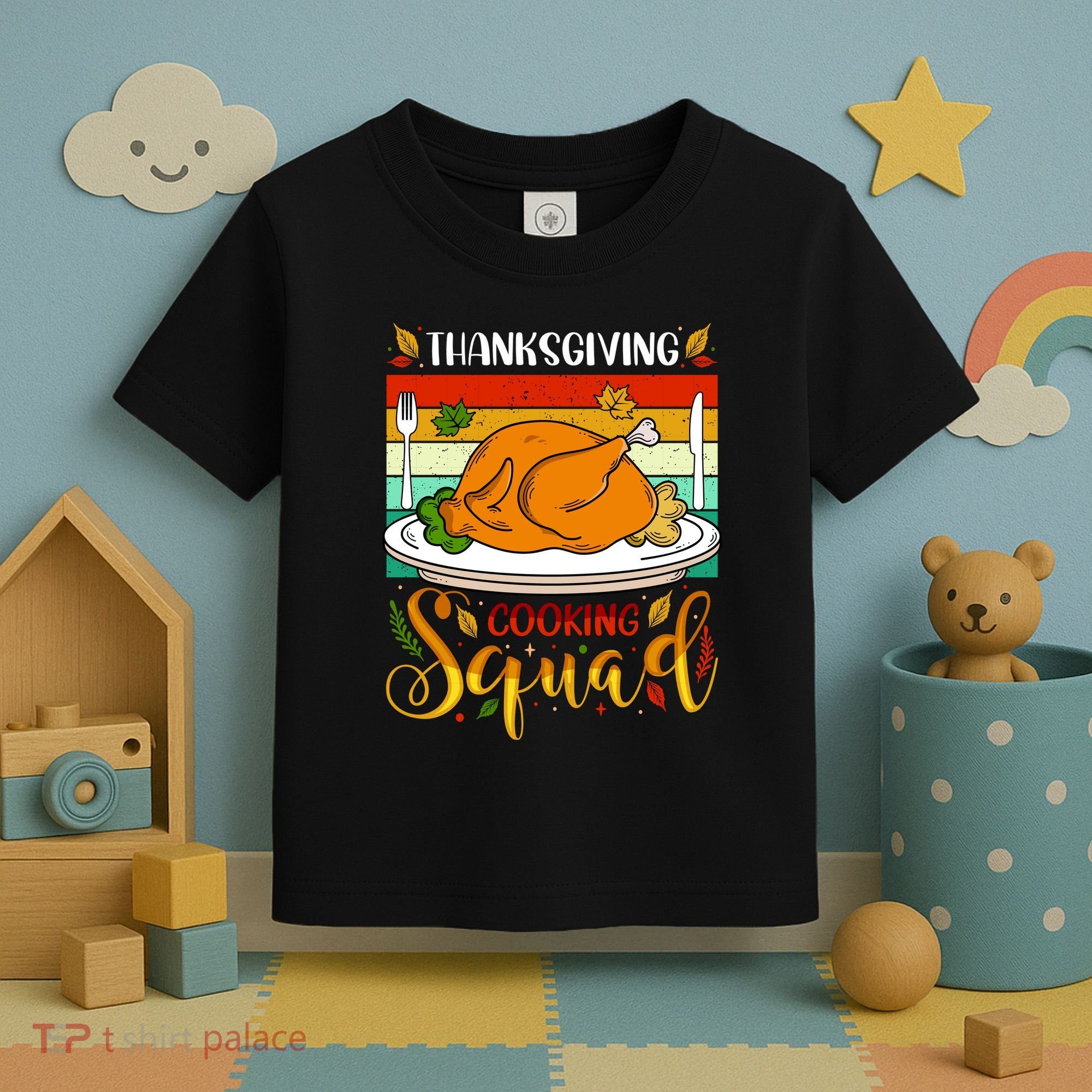 Thanksgiving Cooking Squad Fun Turkey Dinner Cooking Team Toddler T-Shirt