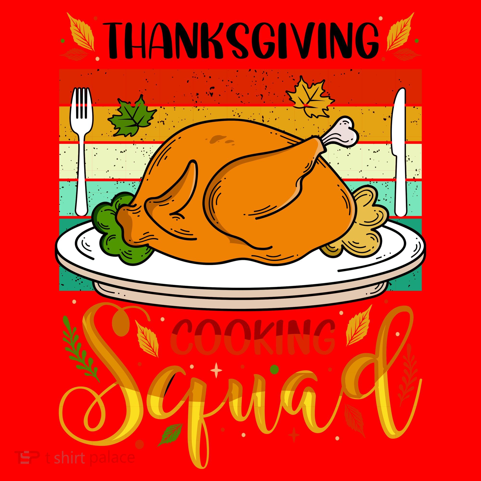 Thanksgiving Cooking Squad Fun Turkey Dinner Cooking Team Santa Hat