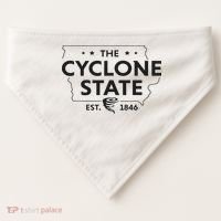 The Cyclone State Iowa Map Proud Est 1846 For Women USA-Made Doggie Bandana thumb 0