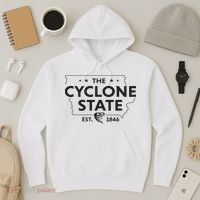 The Cyclone State Iowa Map Proud Est 1846 For Women Hoodie thumb 3