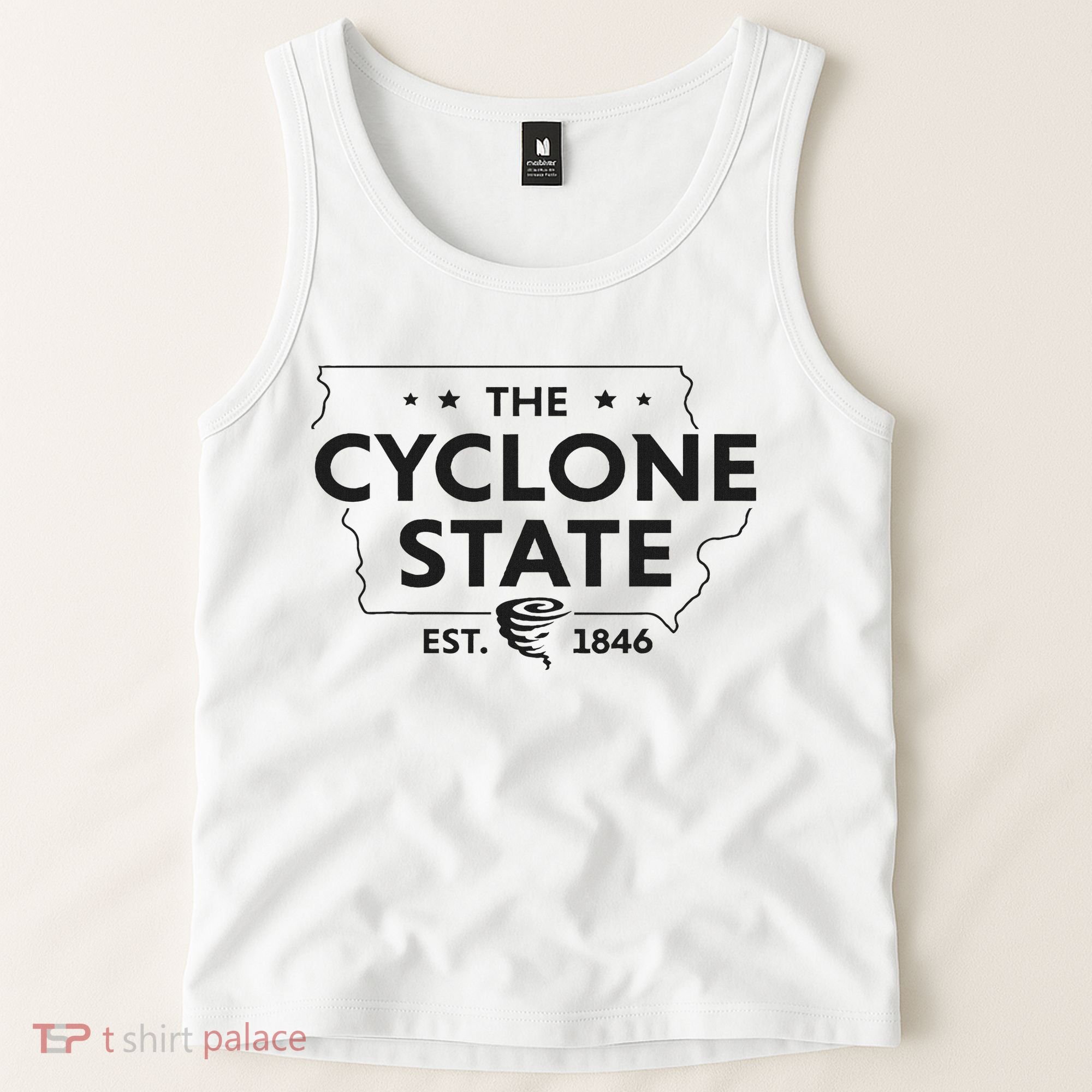 The Cyclone State Iowa Map Proud Est 1846 For Women Tank Top