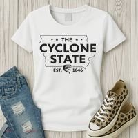The Cyclone State Iowa Map Proud Est 1846 For Women Women's T-Shirt thumb 3