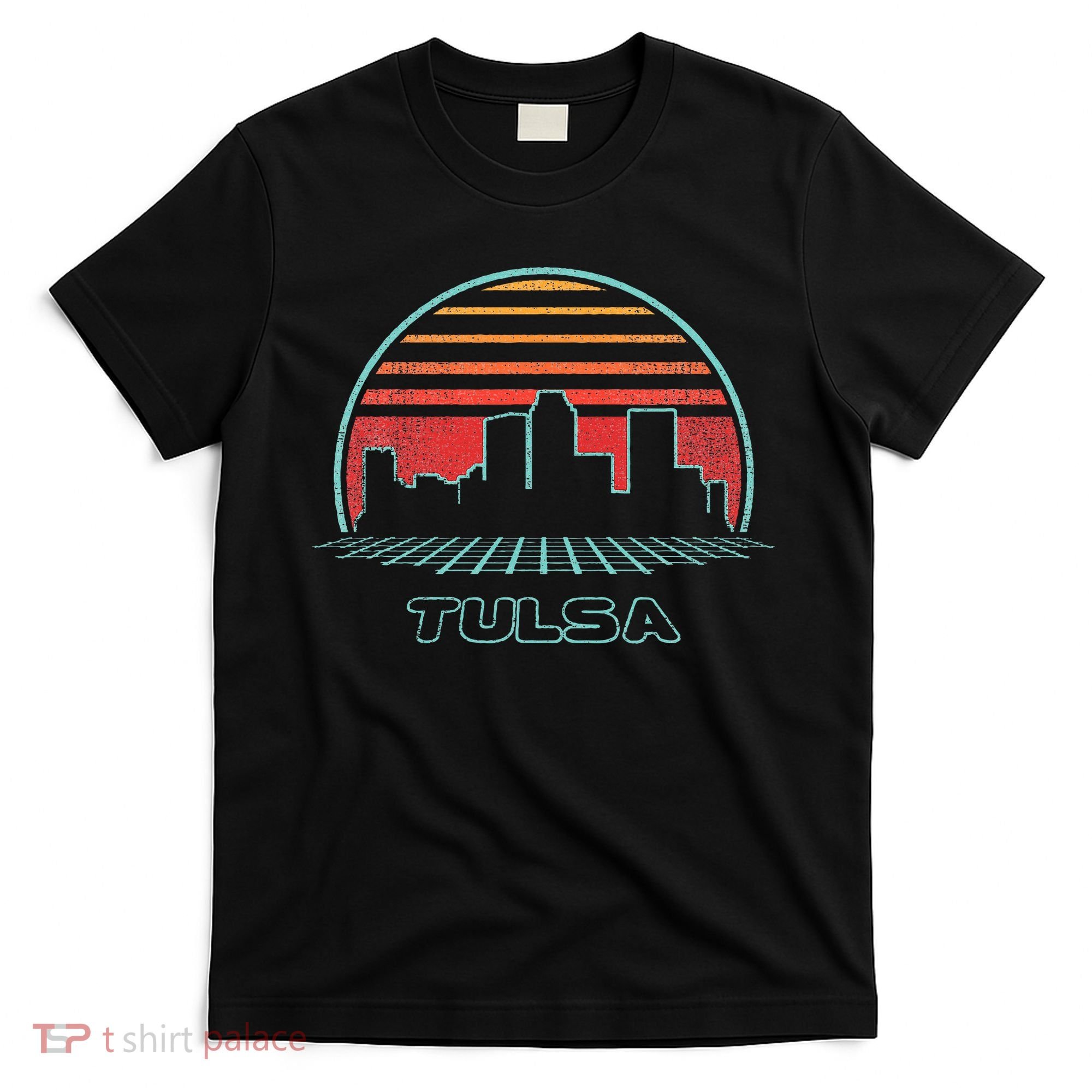 Tulsa City Skyline Retro Vintage 80s Style T-Shirt