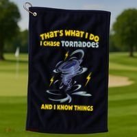 Tornado Chaser Storm Chasing Tornadoes Lover Golf Towel thumb 1