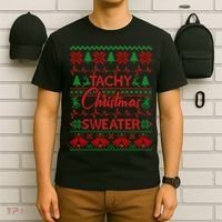Tachy Christmas Sweater Funny Medical Cardiac ICU RN Nurse T-Shirt thumb 6