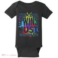 The Cool Twins Just Showed Up Funny Twins Baby Bodysuit thumb 0