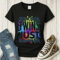 The Cool Twins Just Showed Up Funny Twins Women's T-Shirt thumb 3