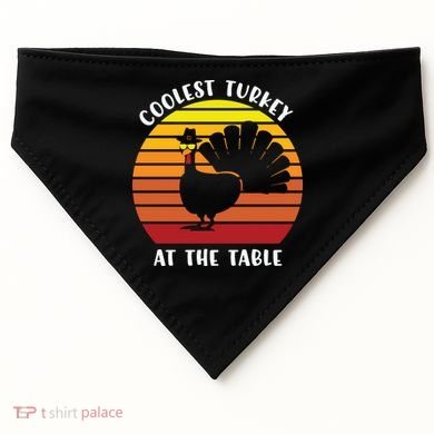 Thanksgiving Coolest Turkey At The Table USA-Made Doggie Bandana