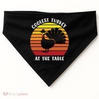 Thanksgiving Coolest Turkey At The Table USA-Made Doggie Bandana thumb 0