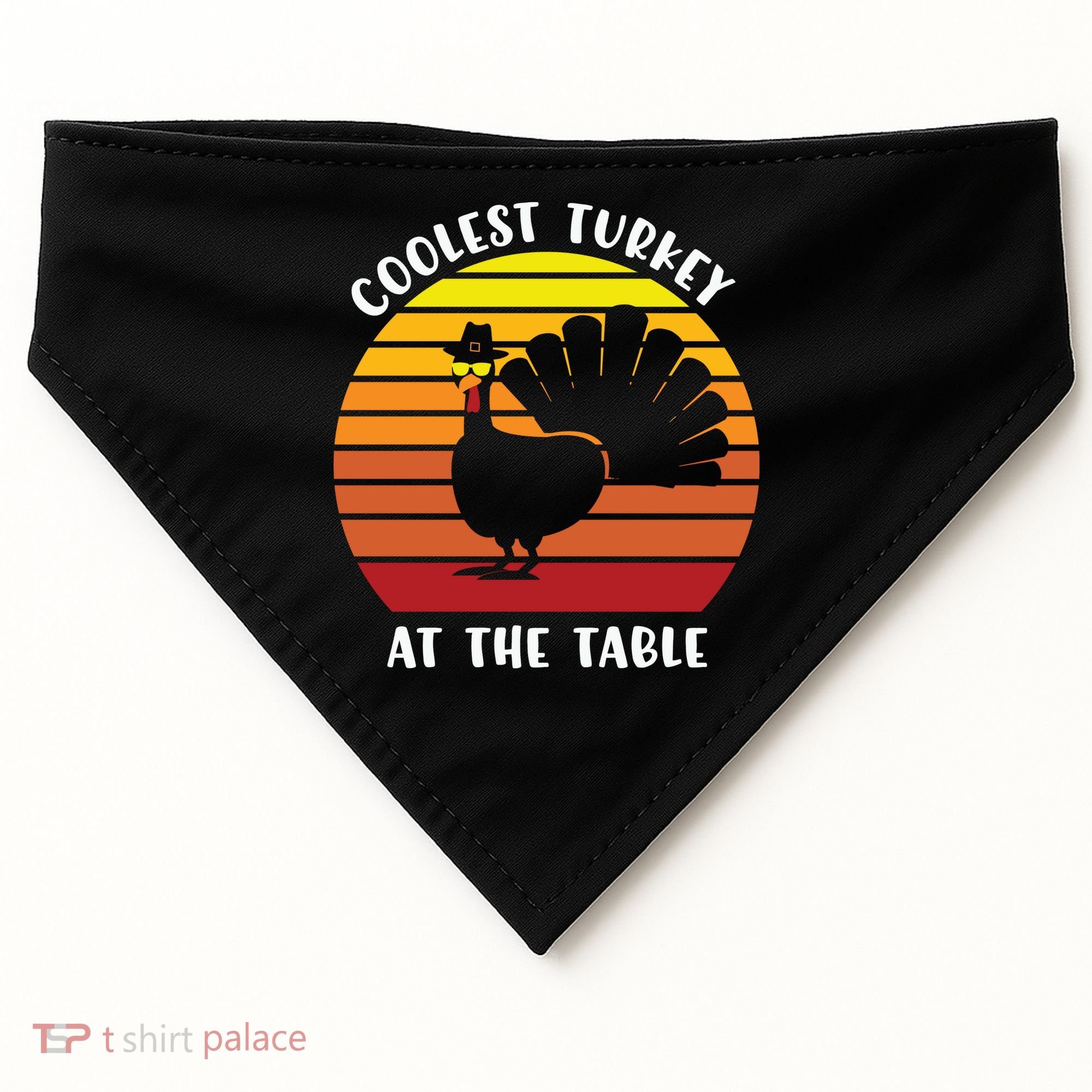 Thanksgiving Coolest Turkey At The Table USA-Made Doggie Bandana