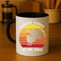 Thanksgiving Coolest Turkey At The Table Coffee Mug thumb 4