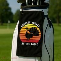 Thanksgiving Coolest Turkey At The Table Golf Towel thumb 2