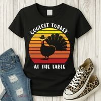 Thanksgiving Coolest Turkey At The Table Women's T-Shirt thumb 3