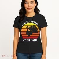 Thanksgiving Coolest Turkey At The Table Women's T-Shirt thumb 4