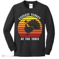 Thanksgiving Coolest Turkey At The Table Kids Long Sleeve Shirt thumb 0
