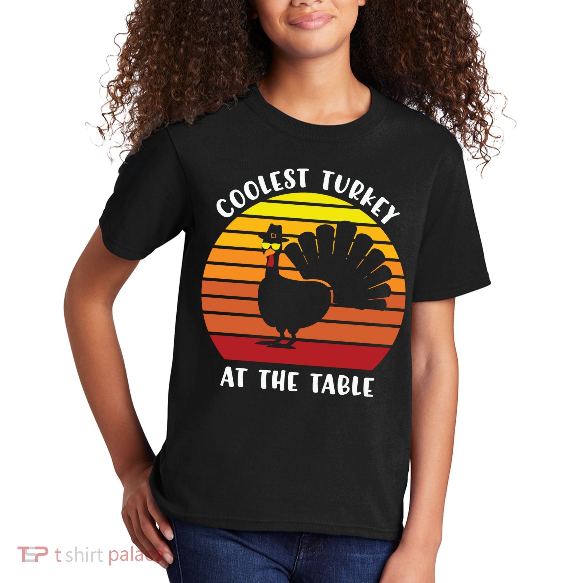 Thanksgiving Coolest Turkey At The Table Kids T-Shirt