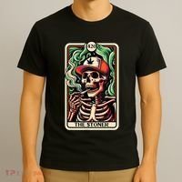 Tarot Card The Stoner Weed Lover Skeleton Cannabis 420 T-Shirt thumb 3