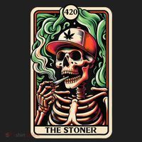 Tarot Card The Stoner Weed Lover Skeleton Cannabis 420 Beanie thumb 2