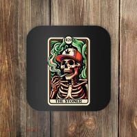 Tarot Card The Stoner Weed Lover Skeleton Cannabis 420 Coaster thumb 0