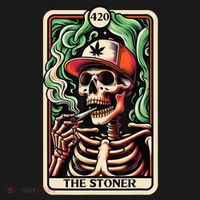 Tarot Card The Stoner Weed Lover Skeleton Cannabis 420 Women's Hoodie thumb 2